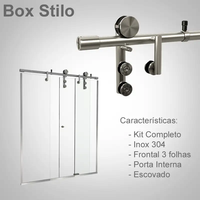 Frontal Interno 3 Folhas Escovado